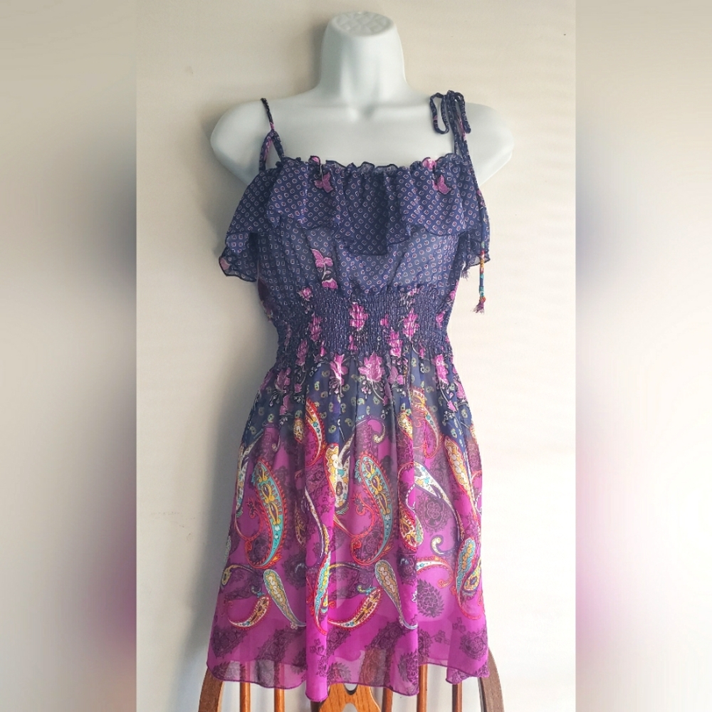 Floral Paisley Lightweight Mini Dress Size M